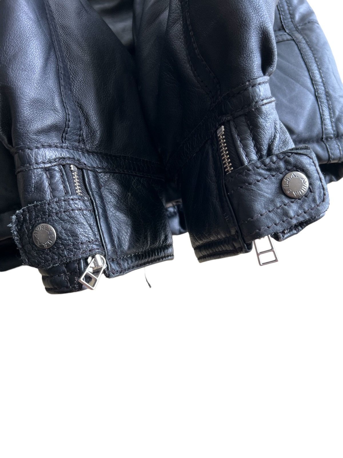 Avirex GRAIL🔥90s Avirex Genuine Sheep Leather Fur Neck Down Jacket Size US M / EU 48-50 / 2 - 9 Thumbnail