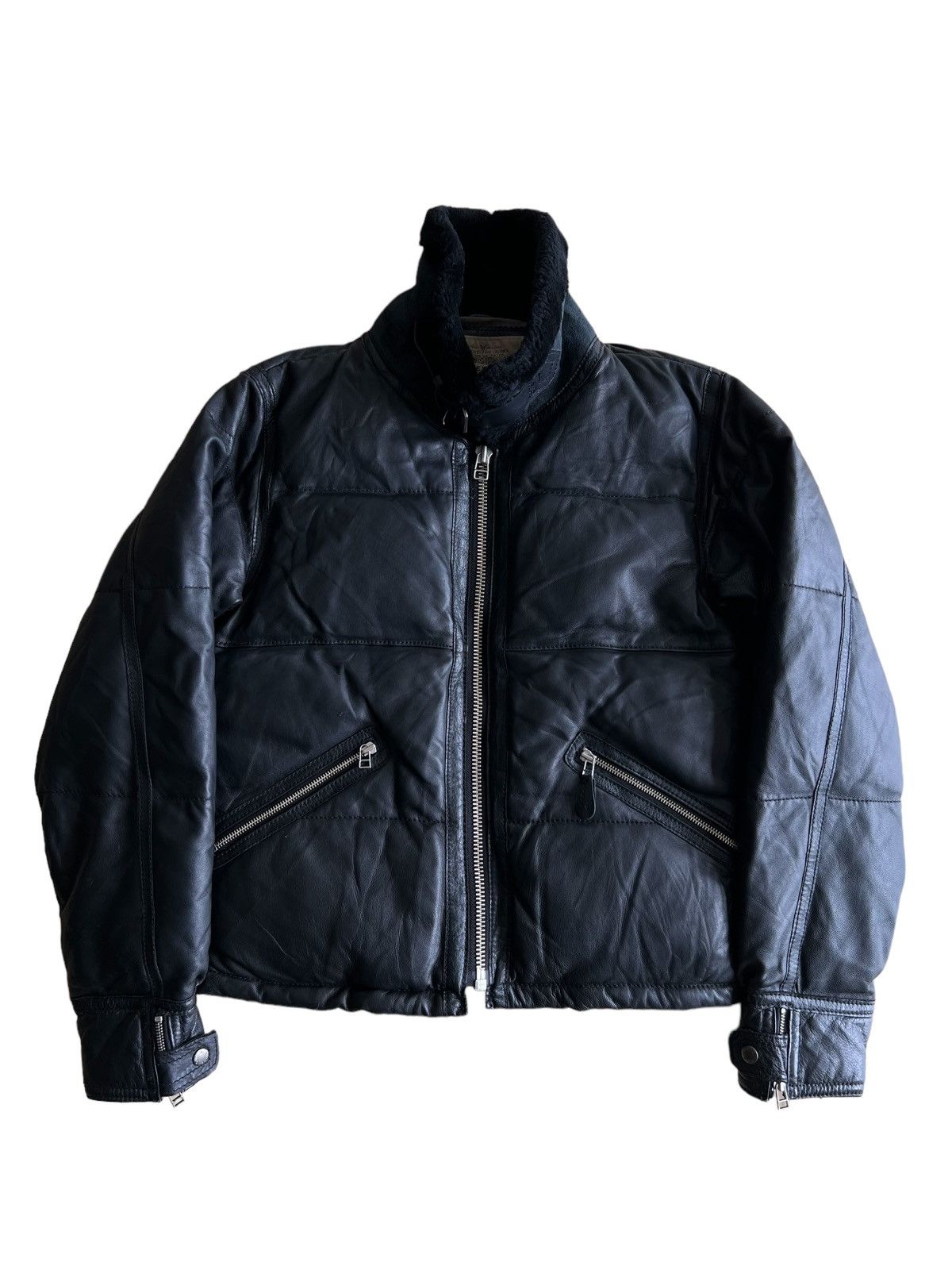 Avirex GRAIL🔥90s Avirex Genuine Sheep Leather Fur Neck Down Jacket Size US M / EU 48-50 / 2 - 2 Thumbnail