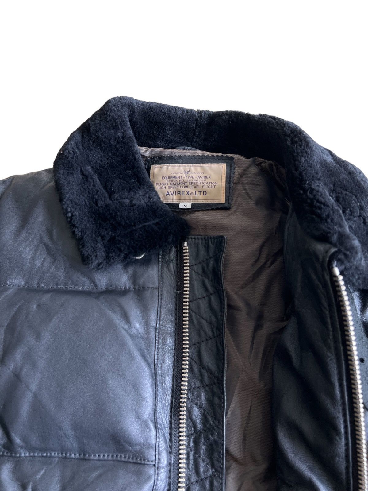 Avirex GRAIL🔥90s Avirex Genuine Sheep Leather Fur Neck Down Jacket Size US M / EU 48-50 / 2 - 6 Thumbnail