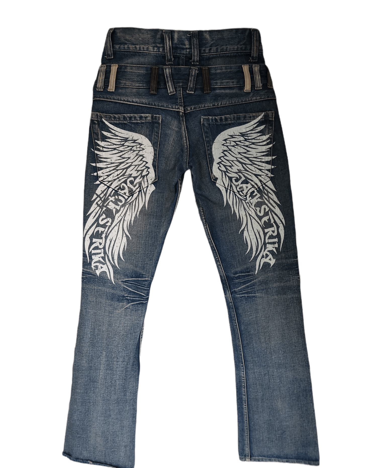 🔥 Vintage JACK SERIKA Double Waist Printed Wings Jeans