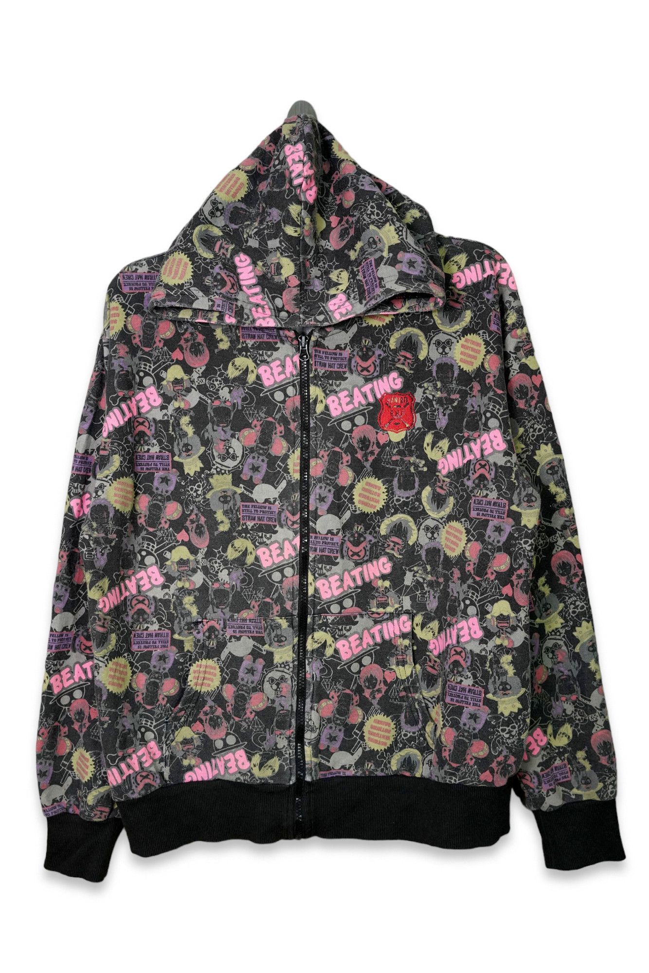 Vintage One Piece Full Print Zipper Hoodie
