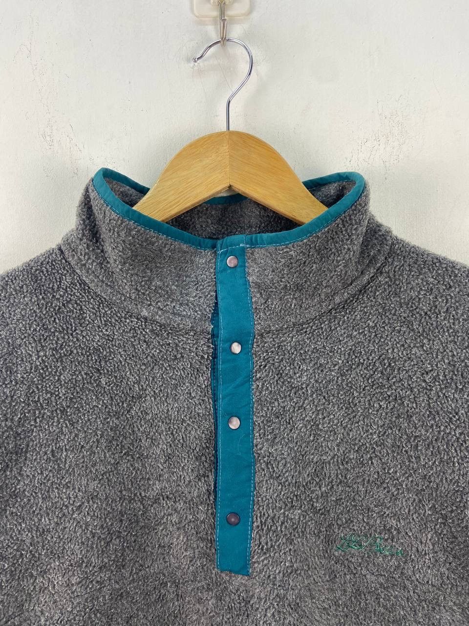 L.L. Bean × Vintage Vintage 90s LL Bean Deep Pile Fleece Snap Button Pullover Size US XL / EU 56 / 4 - 3 Thumbnail