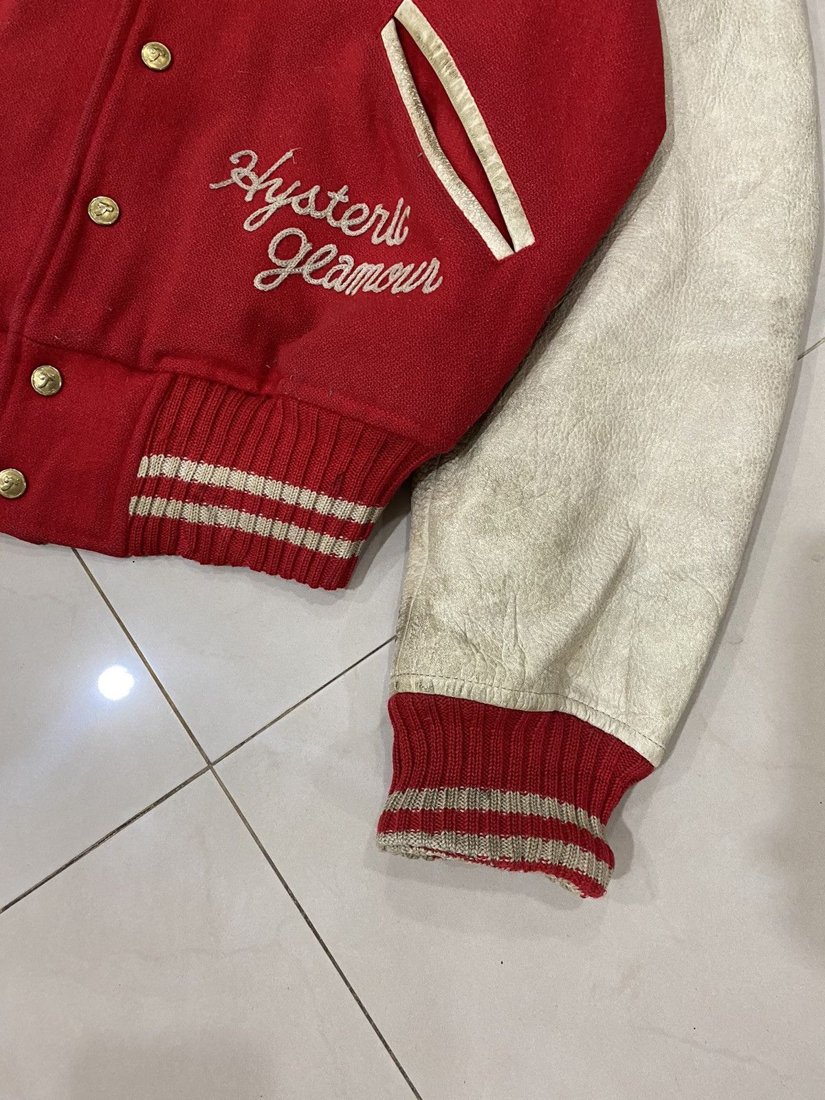 Hysteric Glamour 🔥HYSTERIC GLAMOUR BULLDOG LOGO WOOL LEATHER VARSITY JACKET Size US M / EU 48-50 / 2 - 9 Thumbnail