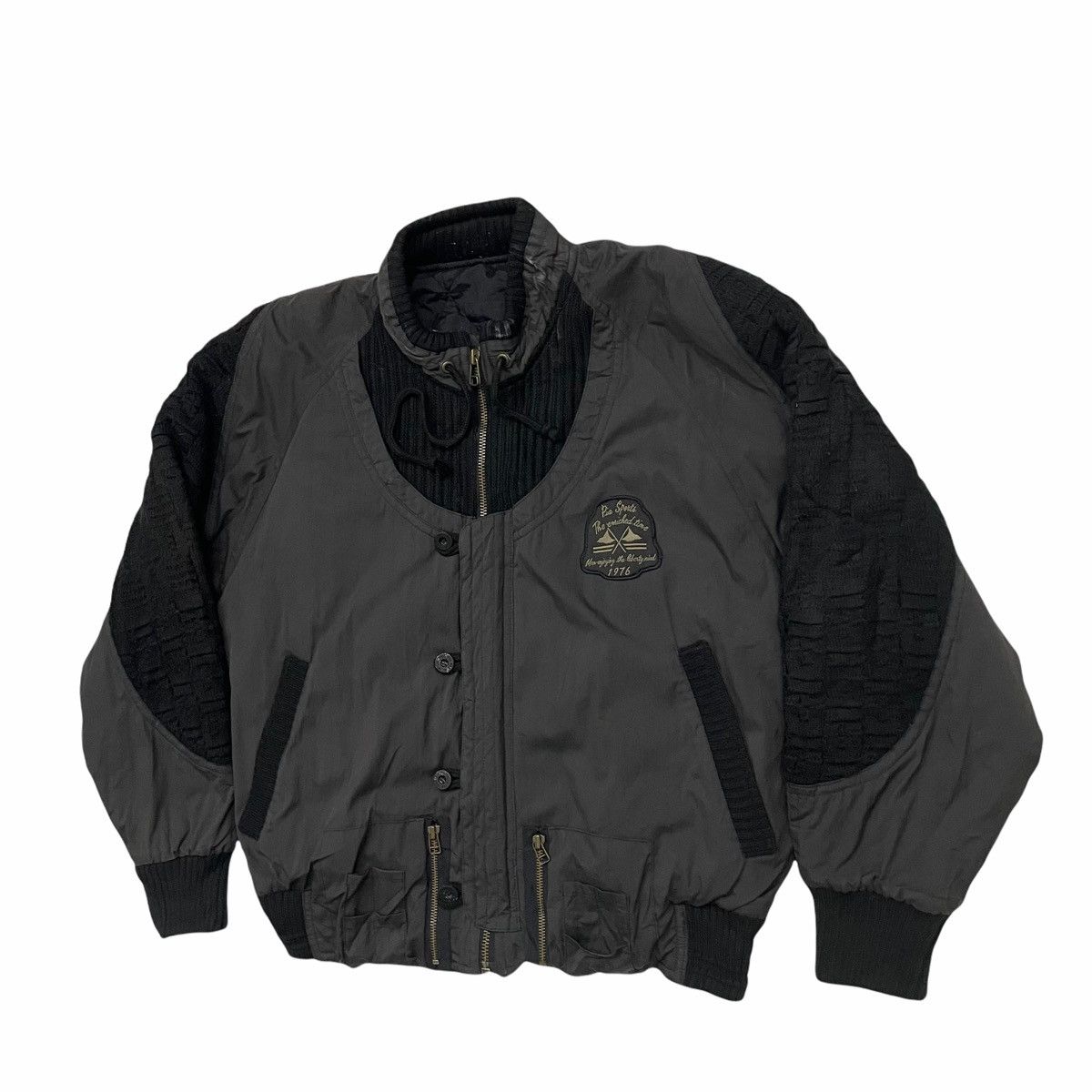 Issey Miyake × Japanese Brand 💥 80s Pia Motorsport Full Black Bomber Jacket Size US M / EU 48-50 / 2 - 2 Thumbnail