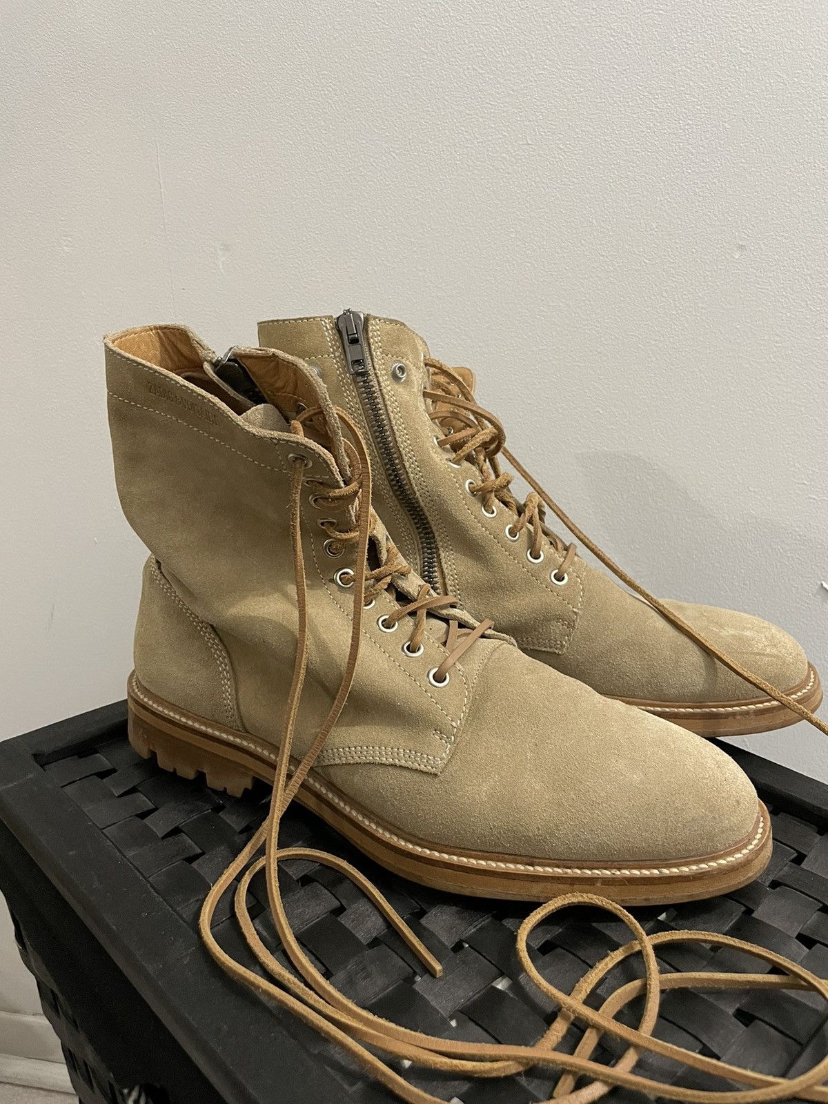 ZADIG & VOLTAIRE ZIP UP SUEDE BOOTS ZADIG ET VOLTAIRE Suede beige