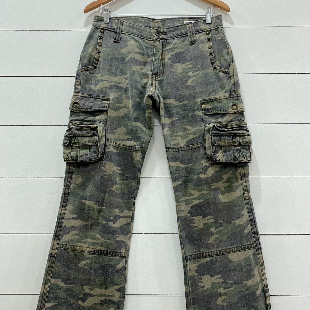 If Six Was Nine × Japanese Brand × Le Grande Bleu (L.G.B.) Semantic Design Tactical Pocket Camo Cargo Pants Size US 30 / EU 46 - 2 Thumbnail