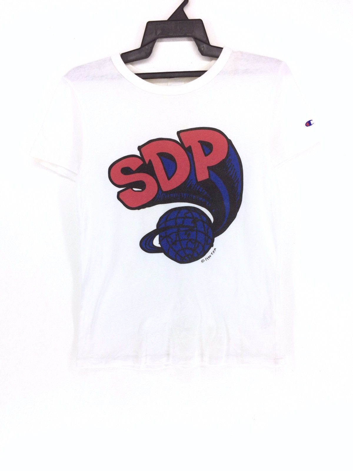 Champion × Vintage Vintage 90s Champion Tshirt Champion SDP Shirt Size US M / EU 48-50 / 2 - 1 Thumbnail