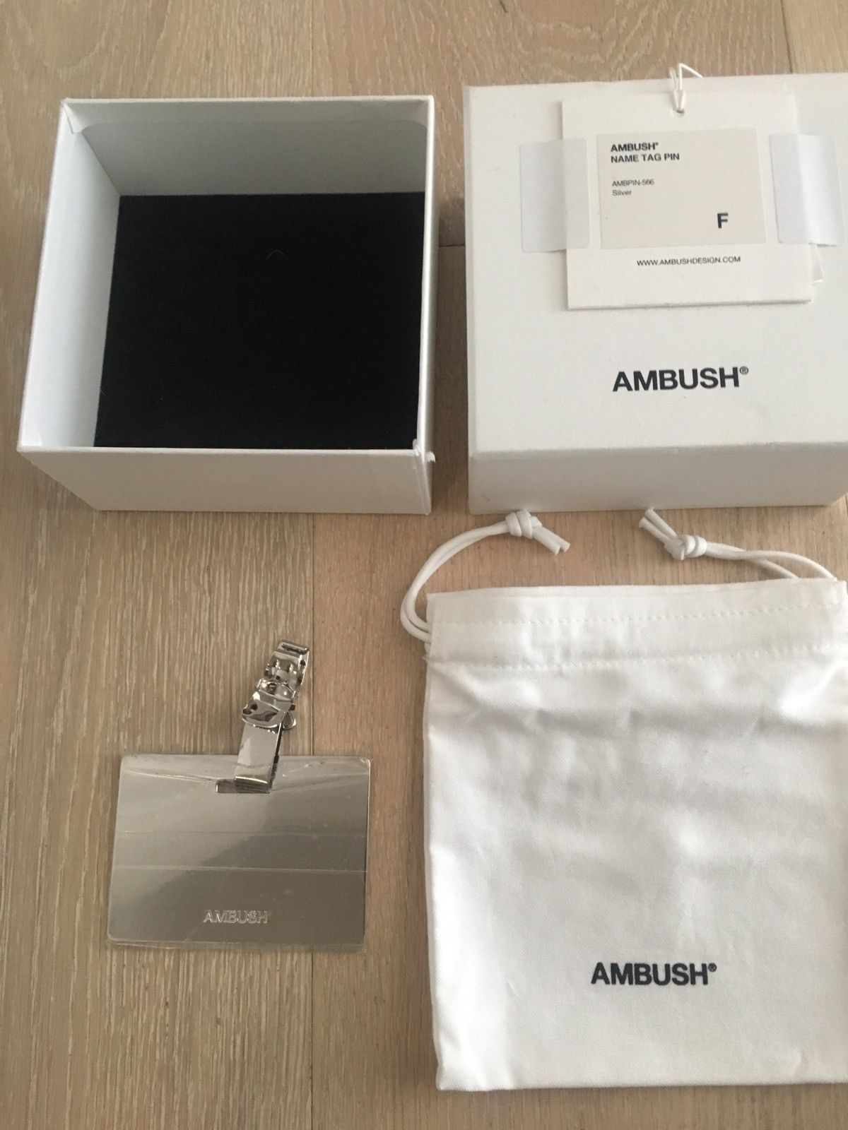 Ambush Design NIB Ambush Silver Metal Name Tag Size ONE SIZE - 1 Thumbnail