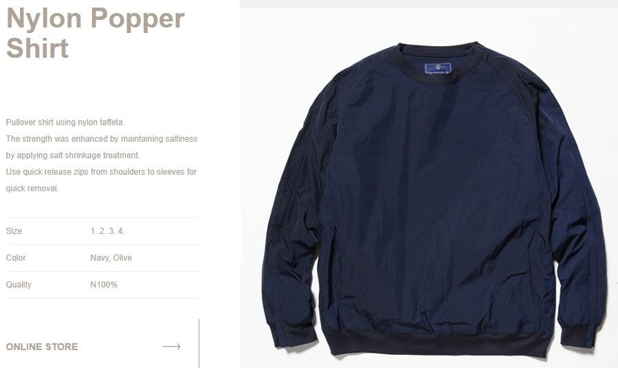 meanswhile Popper nylon sweatshirt in Navy Size US S / EU 44-46 / 1 - 8 Thumbnail