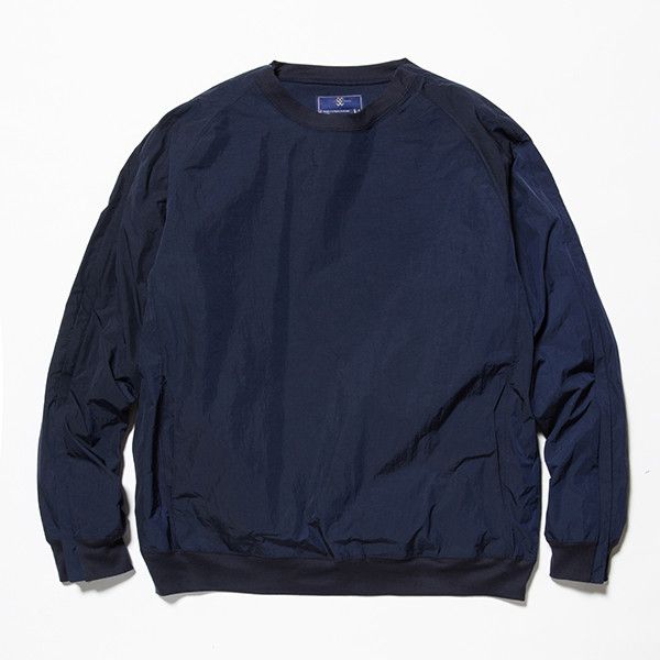 meanswhile Popper nylon sweatshirt in Navy Size US S / EU 44-46 / 1 - 7 Thumbnail