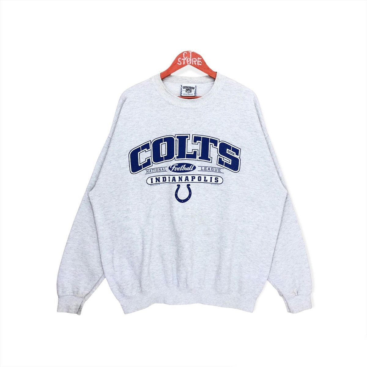 image of Lee x Nfl Y2K Nfl Colts Indianapolis Football Big Logo Sweatshirt in Light Grey, Men's (Size XL)