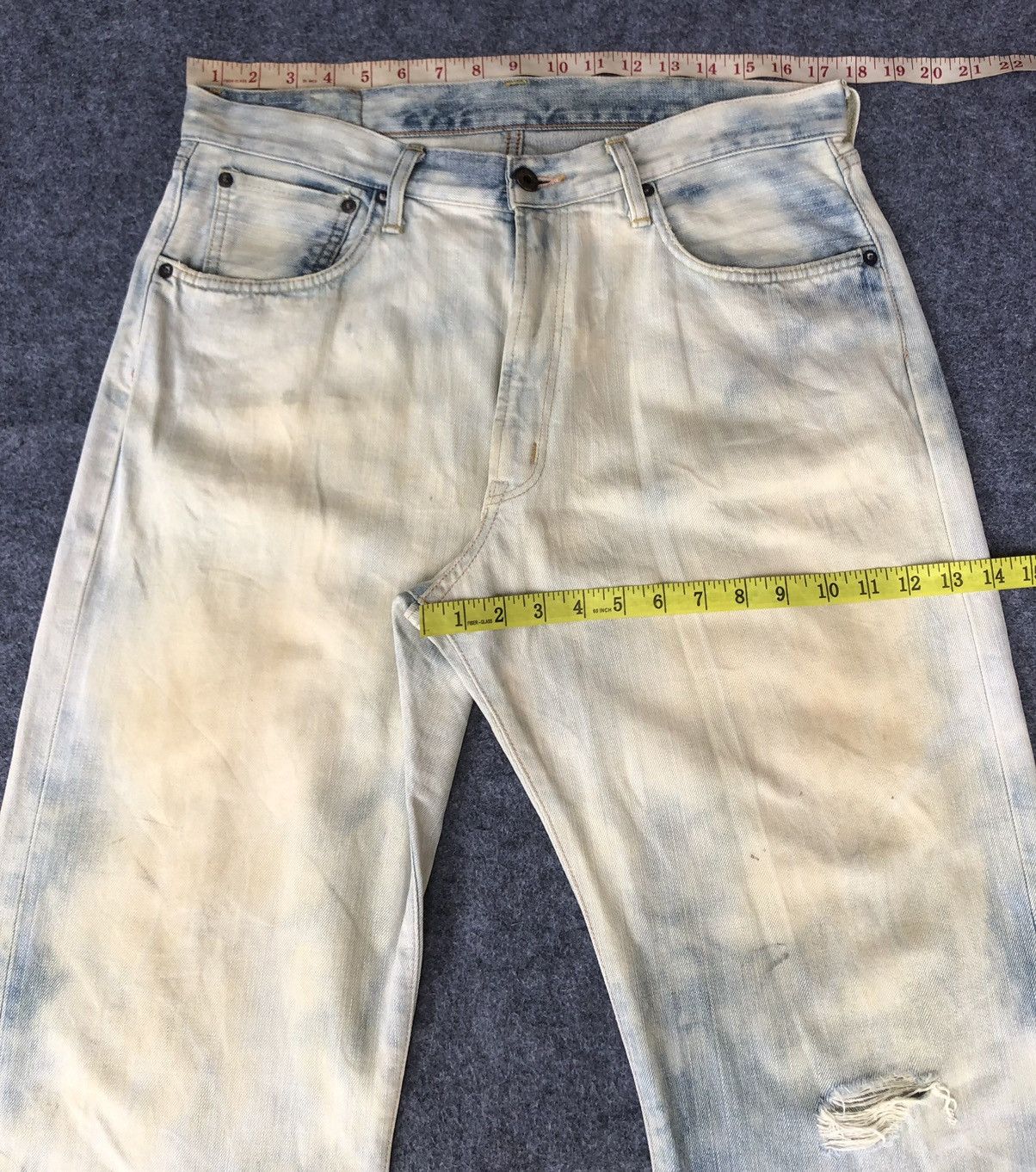Edwin Vintage 90s🔥Edwin🔥Selvedge Acid wash Distressed Jeans Size US 34 / EU 50 - 3 Thumbnail
