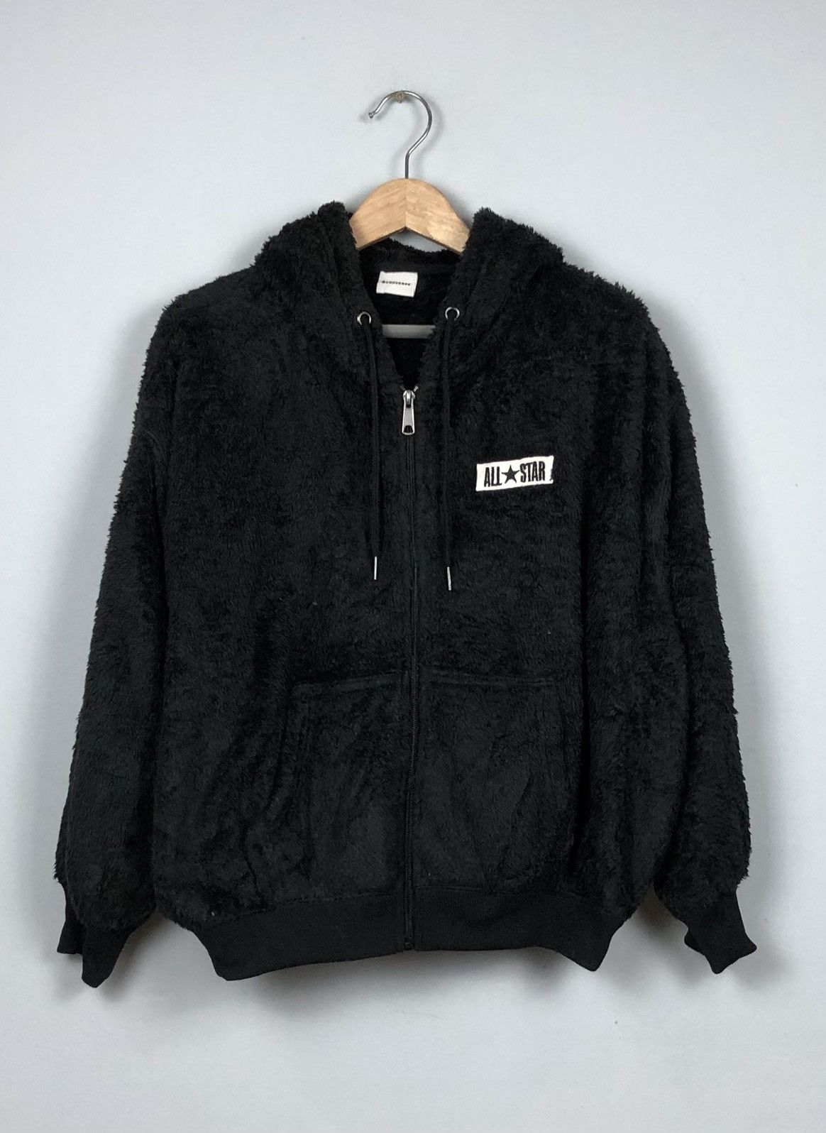 Vintage Converse All Star Baggy Fleece Black Jacket