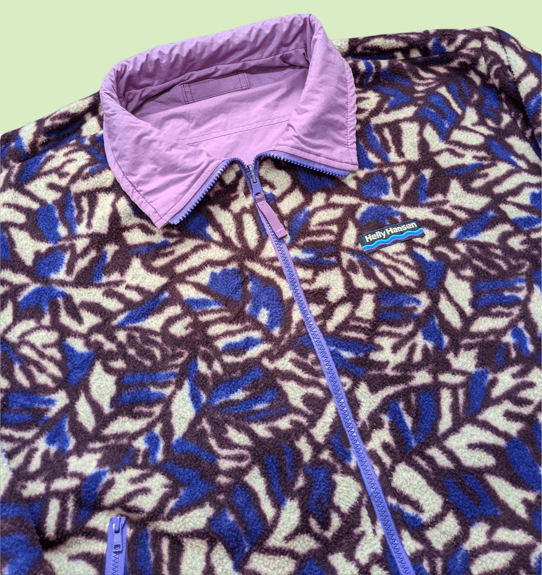 Helly Hansen × Vintage Rare Vtg 90s Helly Hansen Floral Fleece Reversible Jacket Size US XL / EU 56 / 4 - 4 Thumbnail