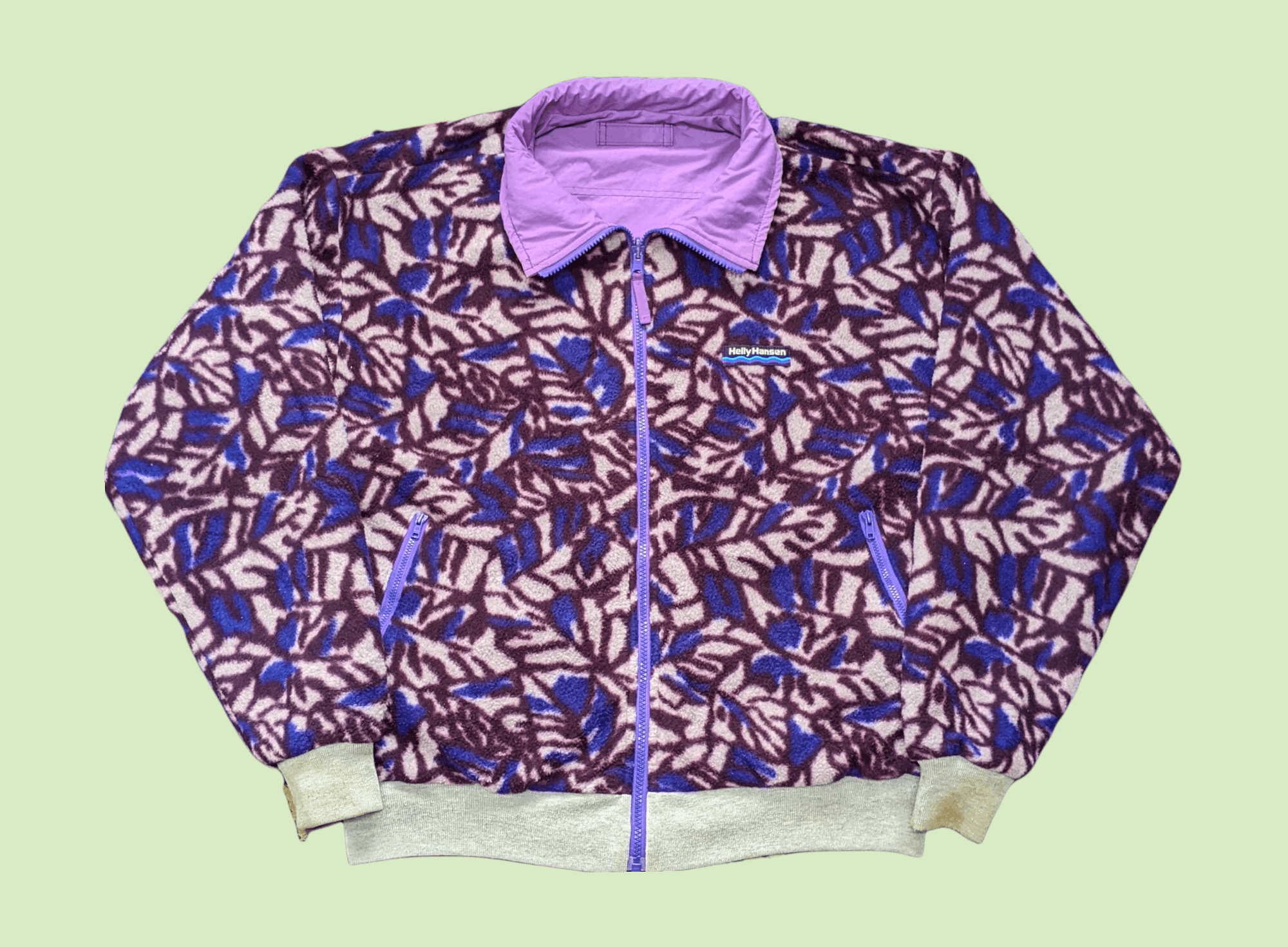 Helly Hansen × Vintage Rare Vtg 90s Helly Hansen Floral Fleece Reversible Jacket Size US XL / EU 56 / 4 - 1 Thumbnail