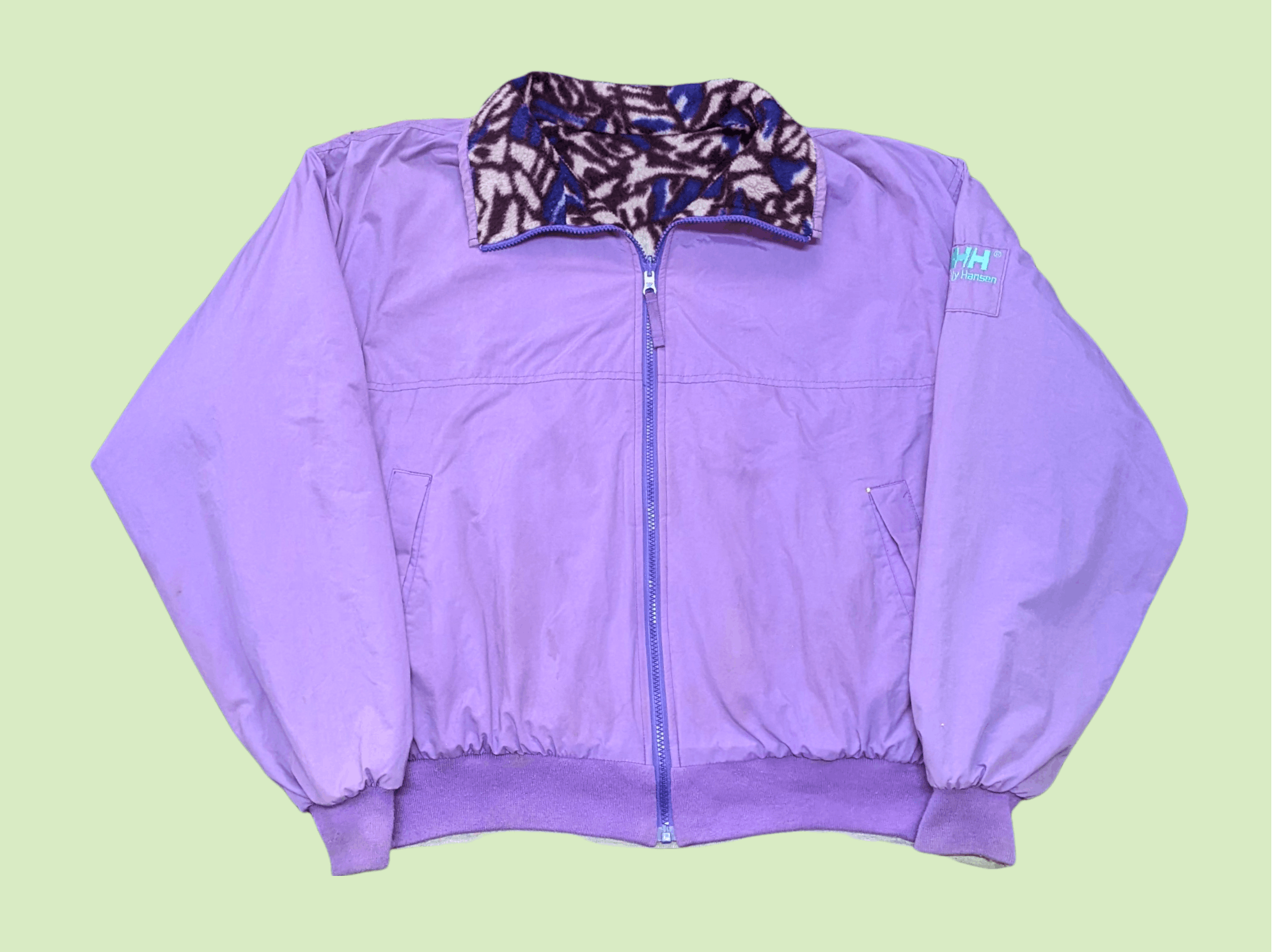 Helly Hansen × Vintage Rare Vtg 90s Helly Hansen Floral Fleece Reversible Jacket Size US XL / EU 56 / 4 - 6 Thumbnail