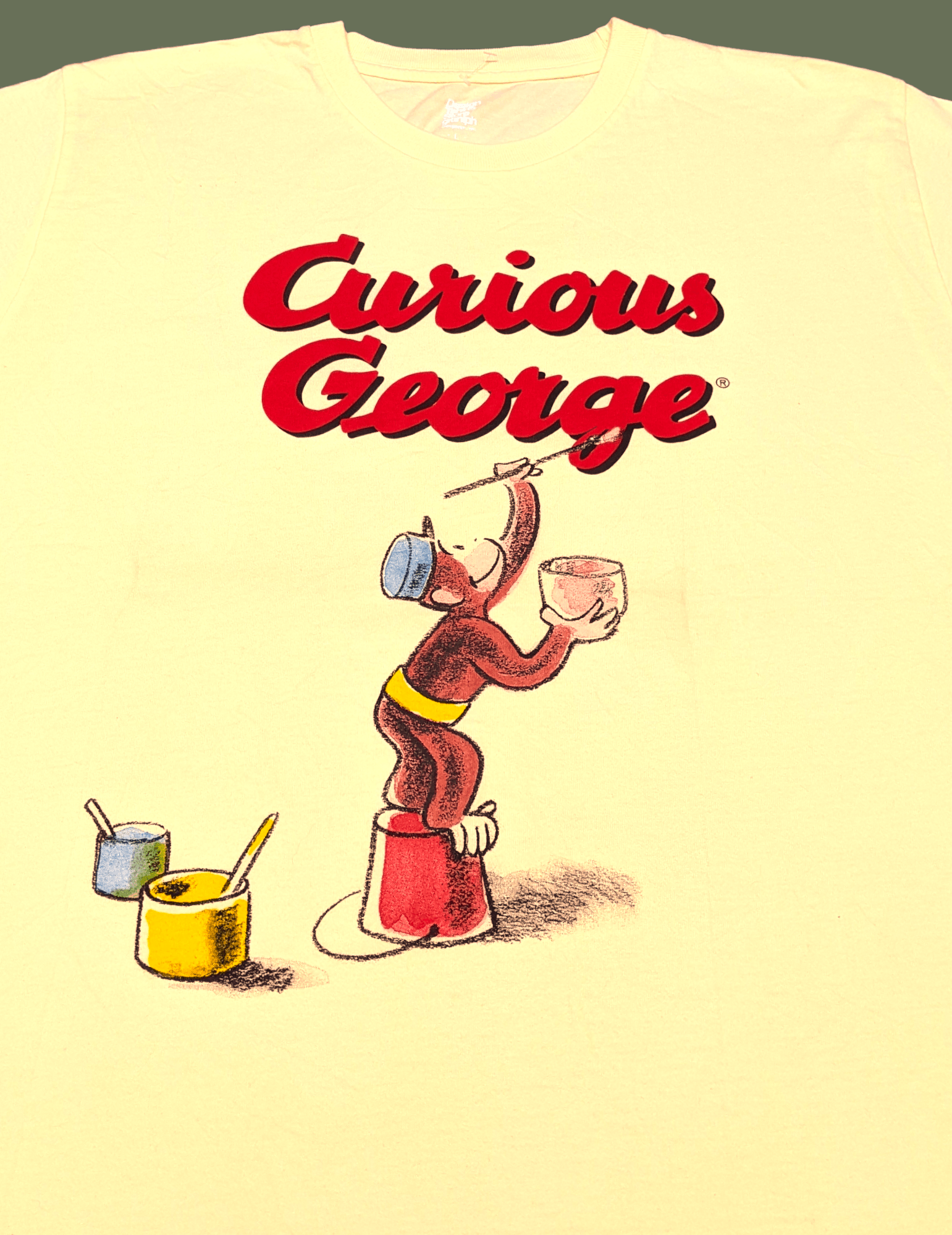 Cartoon Network × Disney × Vintage Curious George Big Print T shirt Size US L / EU 52-54 / 3 - 2 Thumbnail