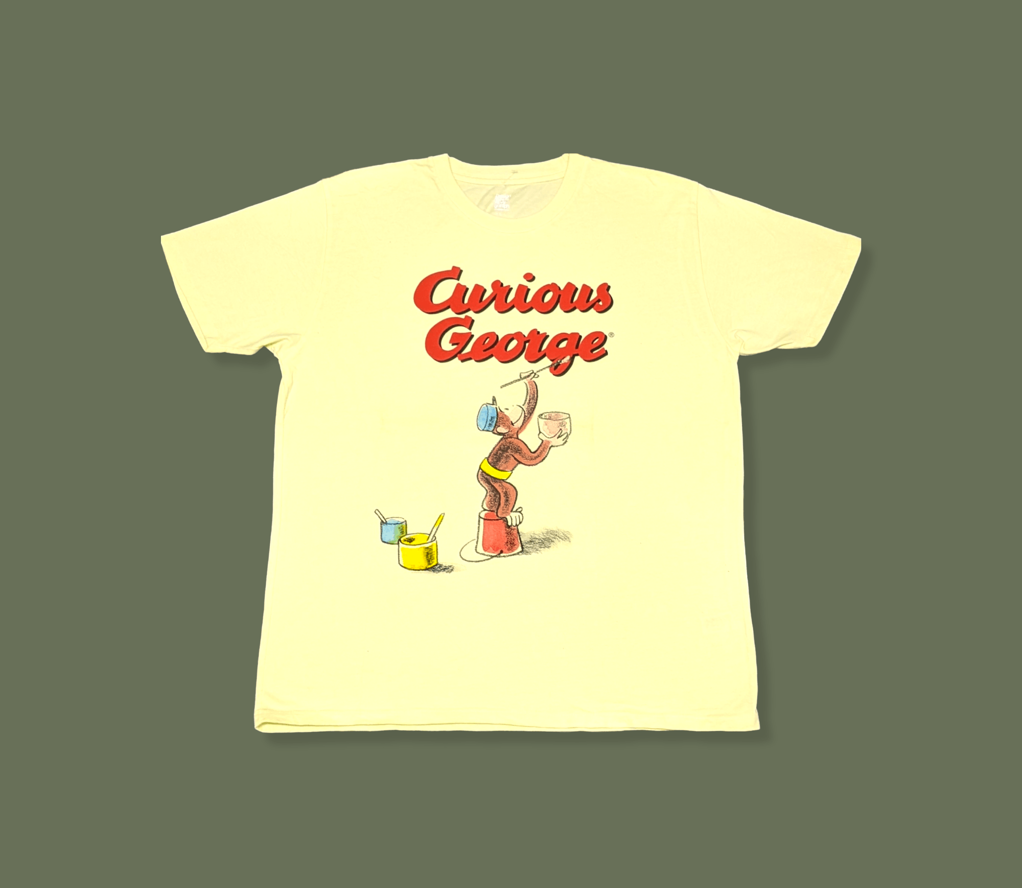 Cartoon Network × Disney × Vintage Curious George Big Print T shirt Size US L / EU 52-54 / 3 - 1 Thumbnail