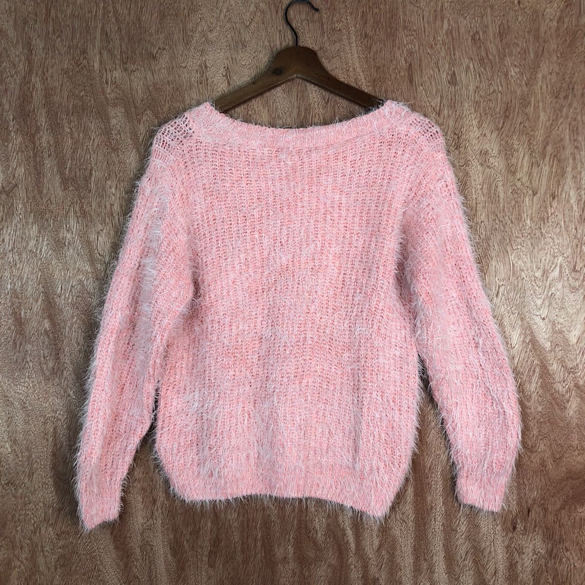 Homespun Knitwear DLL Japan Pink Mohair shag shaggy fur knitwear #c338 Size S / US 4 / IT 40 - 9 Thumbnail