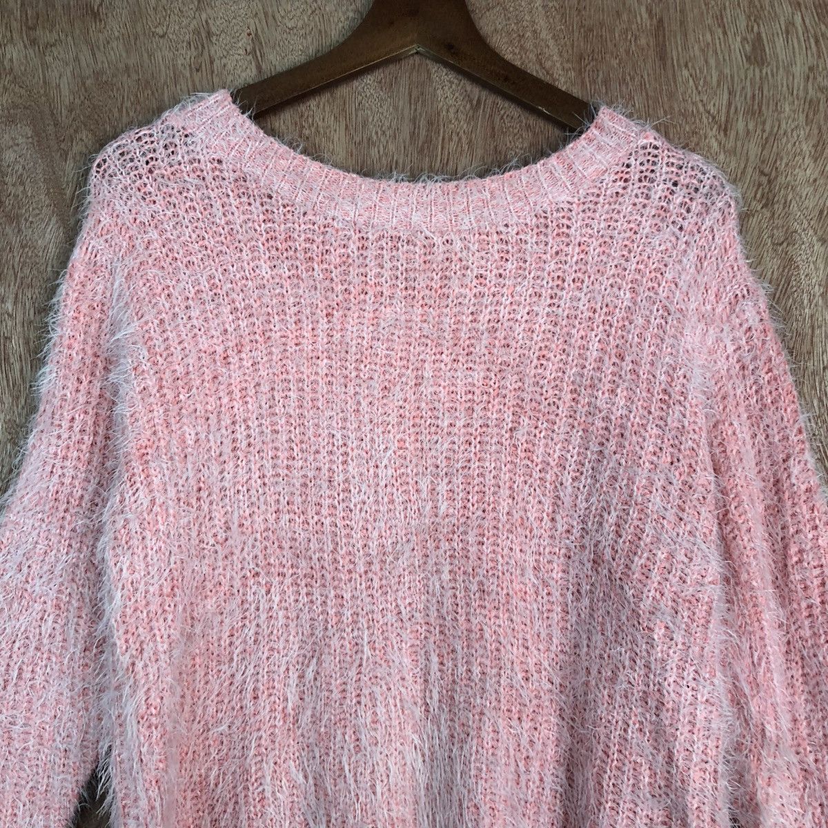 Homespun Knitwear DLL Japan Pink Mohair shag shaggy fur knitwear #c338 Size S / US 4 / IT 40 - 8 Thumbnail