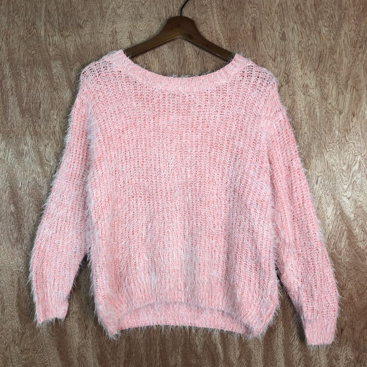 Homespun Knitwear DLL Japan Pink Mohair shag shaggy fur knitwear #c338 Size S / US 4 / IT 40 - 3 Thumbnail