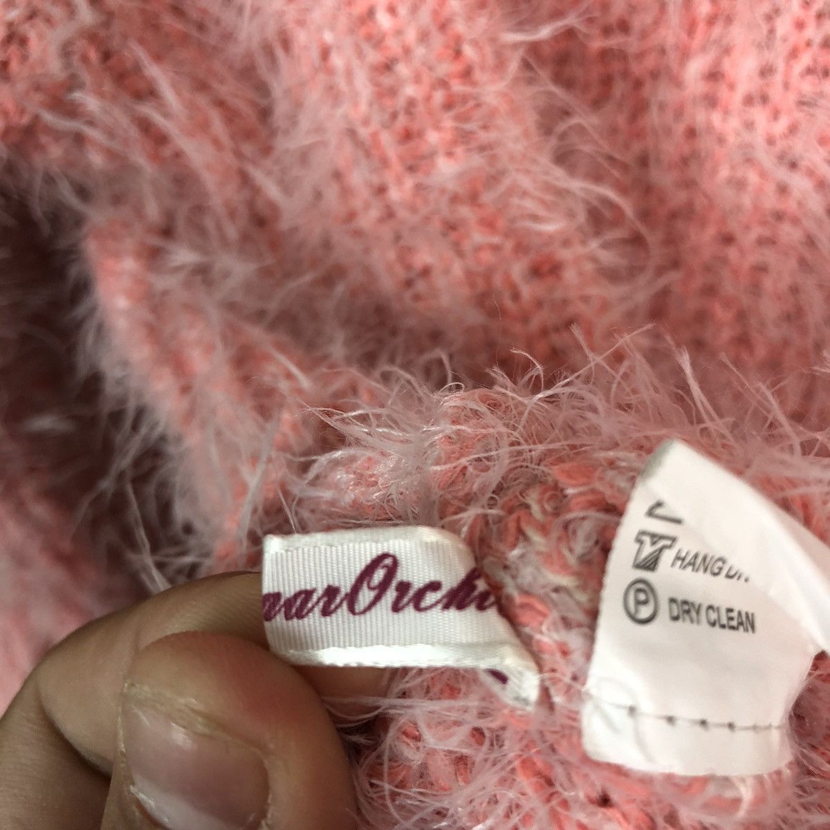 Homespun Knitwear DLL Japan Pink Mohair shag shaggy fur knitwear #c338 Size S / US 4 / IT 40 - 12 Thumbnail