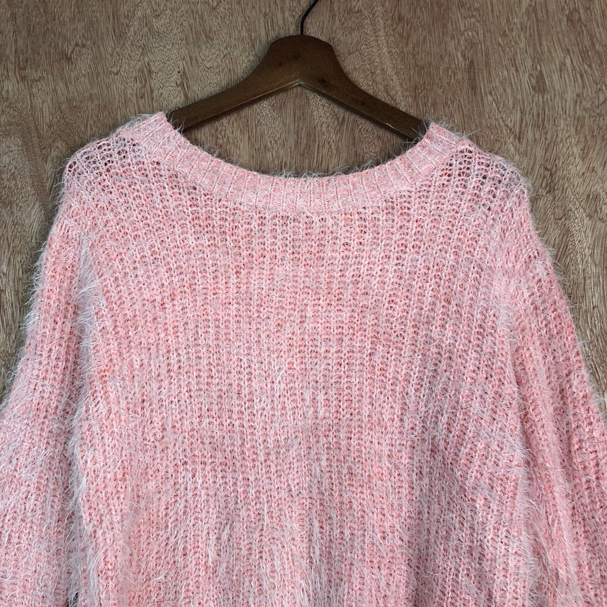 Homespun Knitwear DLL Japan Pink Mohair shag shaggy fur knitwear #c338 Size S / US 4 / IT 40 - 2 Thumbnail