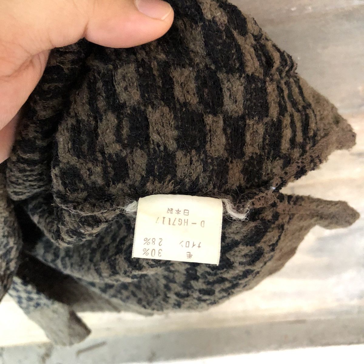 Japanese Brand Sigma Brown Checkred Knitwear #6822 Size US M / EU 48-50 / 2 - 8 Thumbnail