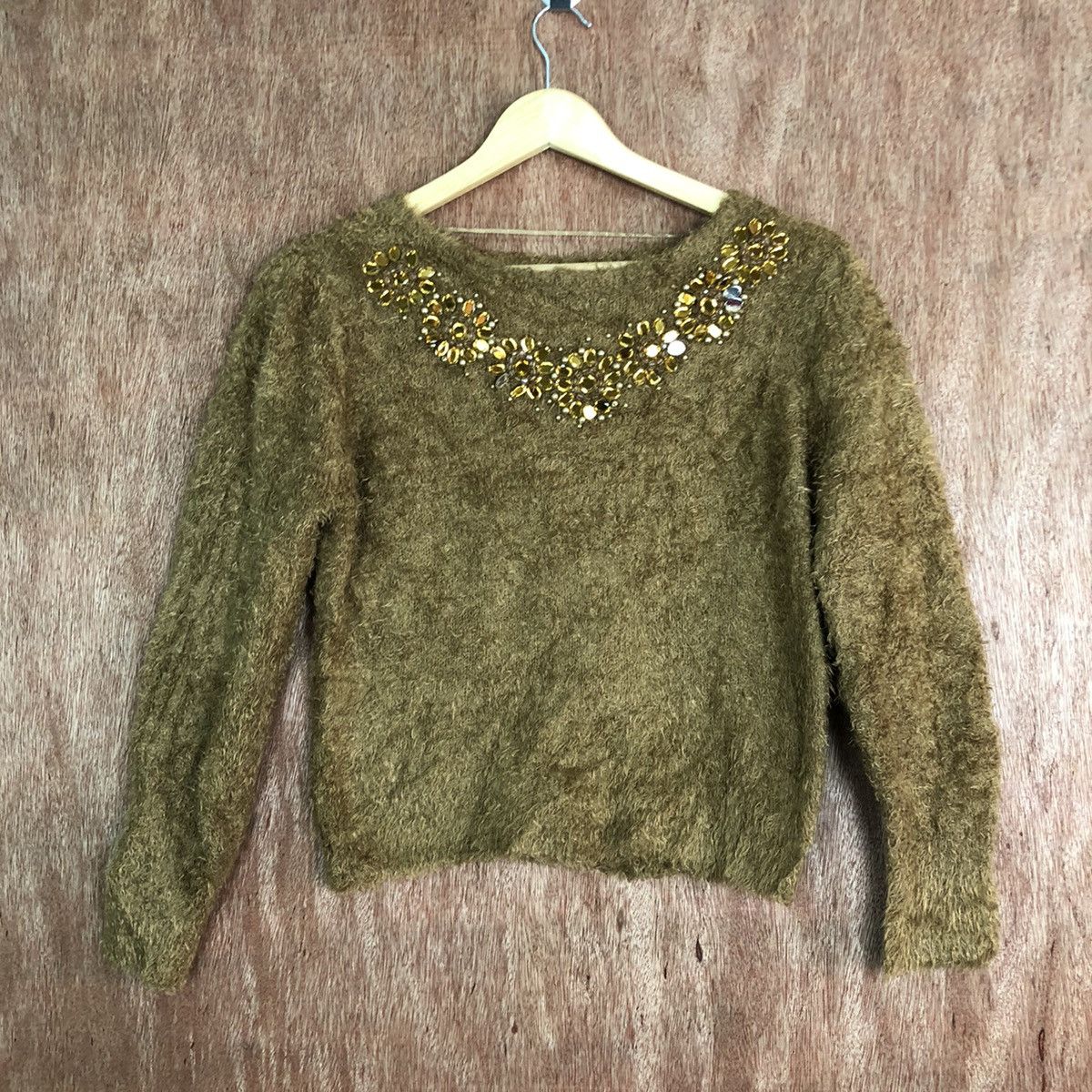Homespun Knitwear × Japanese Brand Japan GU brown Mohair Shag Shaggy Knitwear #c308 Size XS / US 0-2 / IT 36-38 - 3 Thumbnail