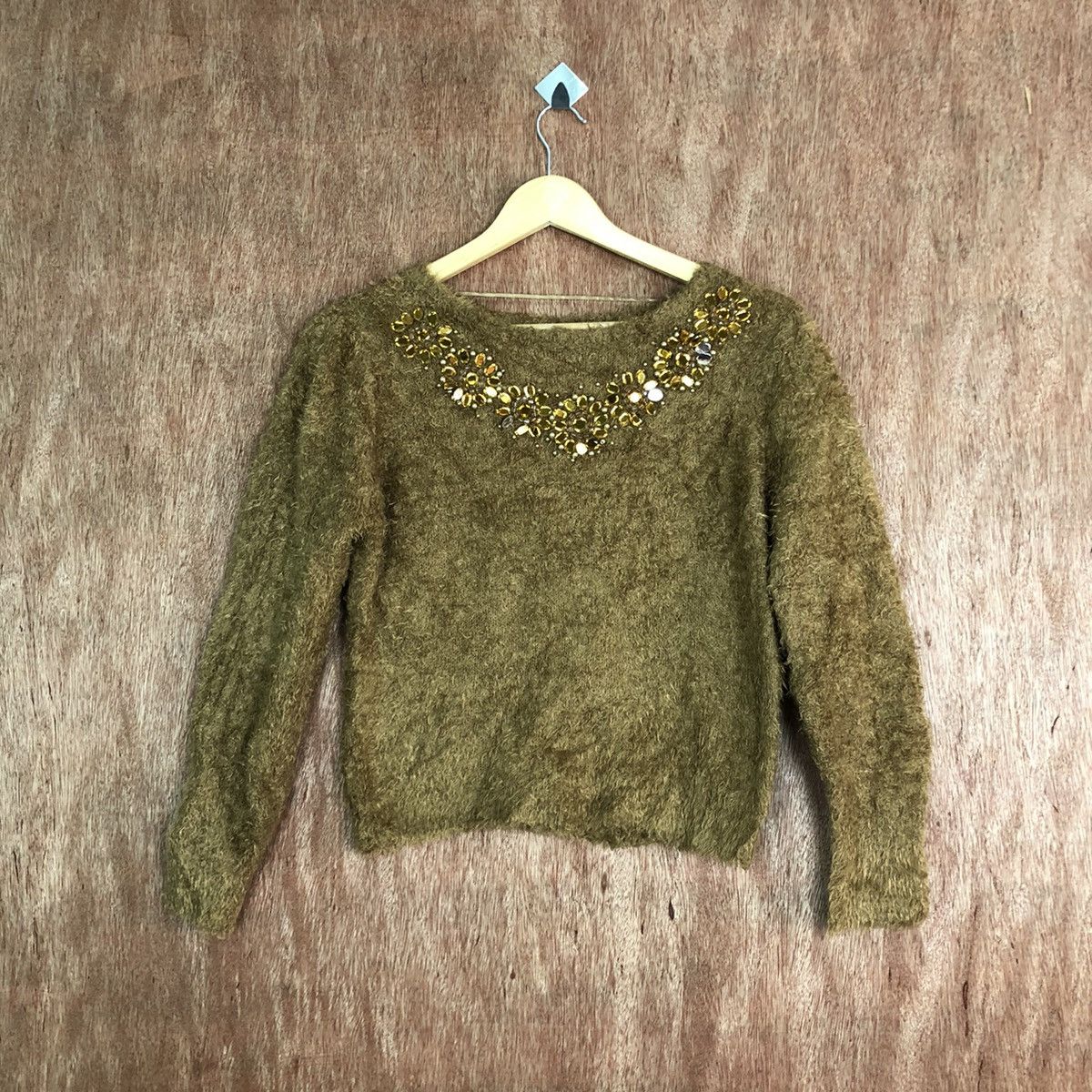 Homespun Knitwear × Japanese Brand Japan GU brown Mohair Shag Shaggy Knitwear #c308 Size XS / US 0-2 / IT 36-38 - 1 Thumbnail