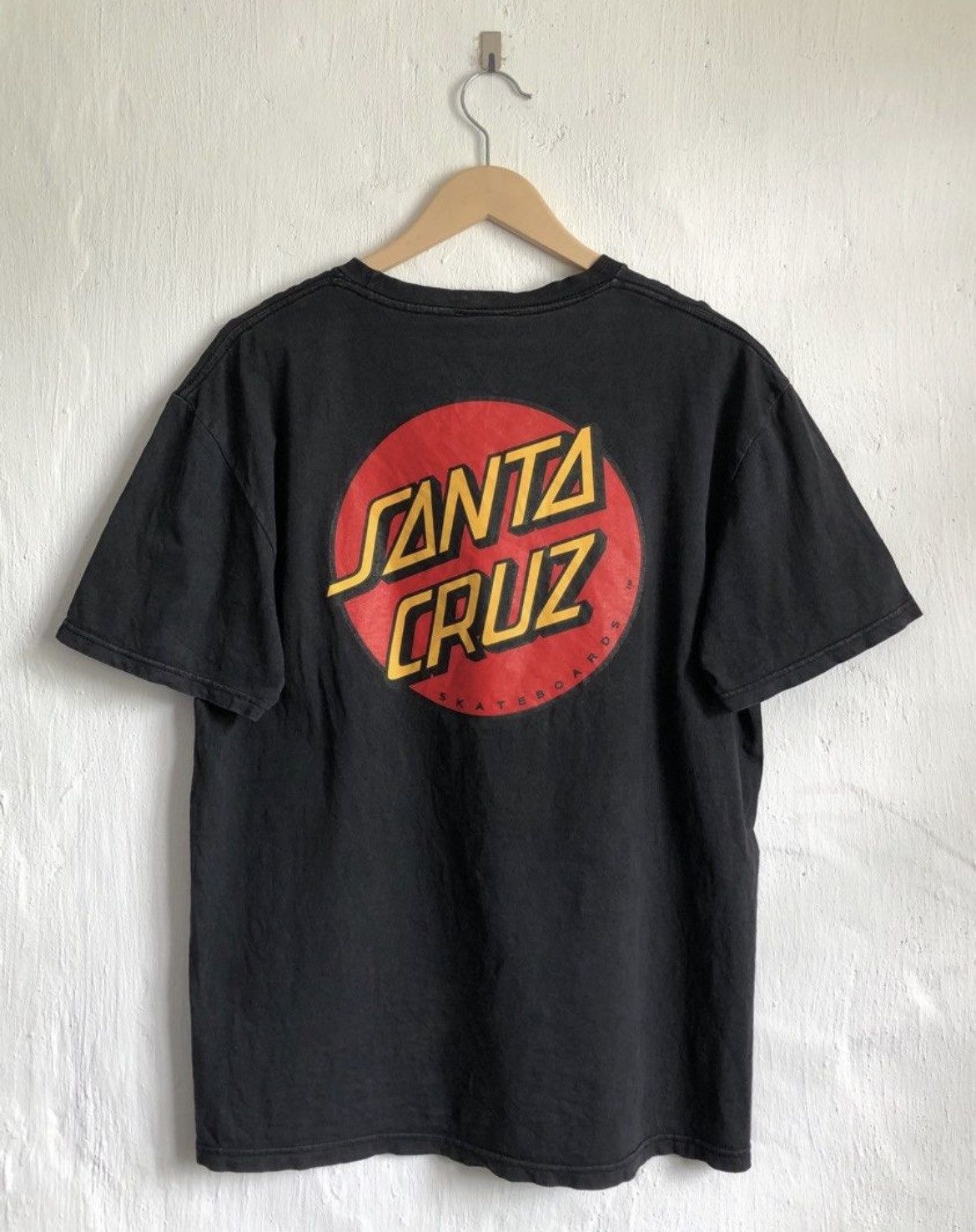 SANTA CRUZ SKATEBOARDS GREY ROAD RIDER GRAPHIC RETRO GRUNGE SKATE TEE M L