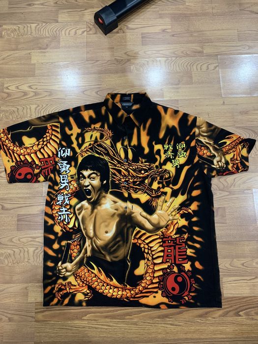 bruce lee button down shirt