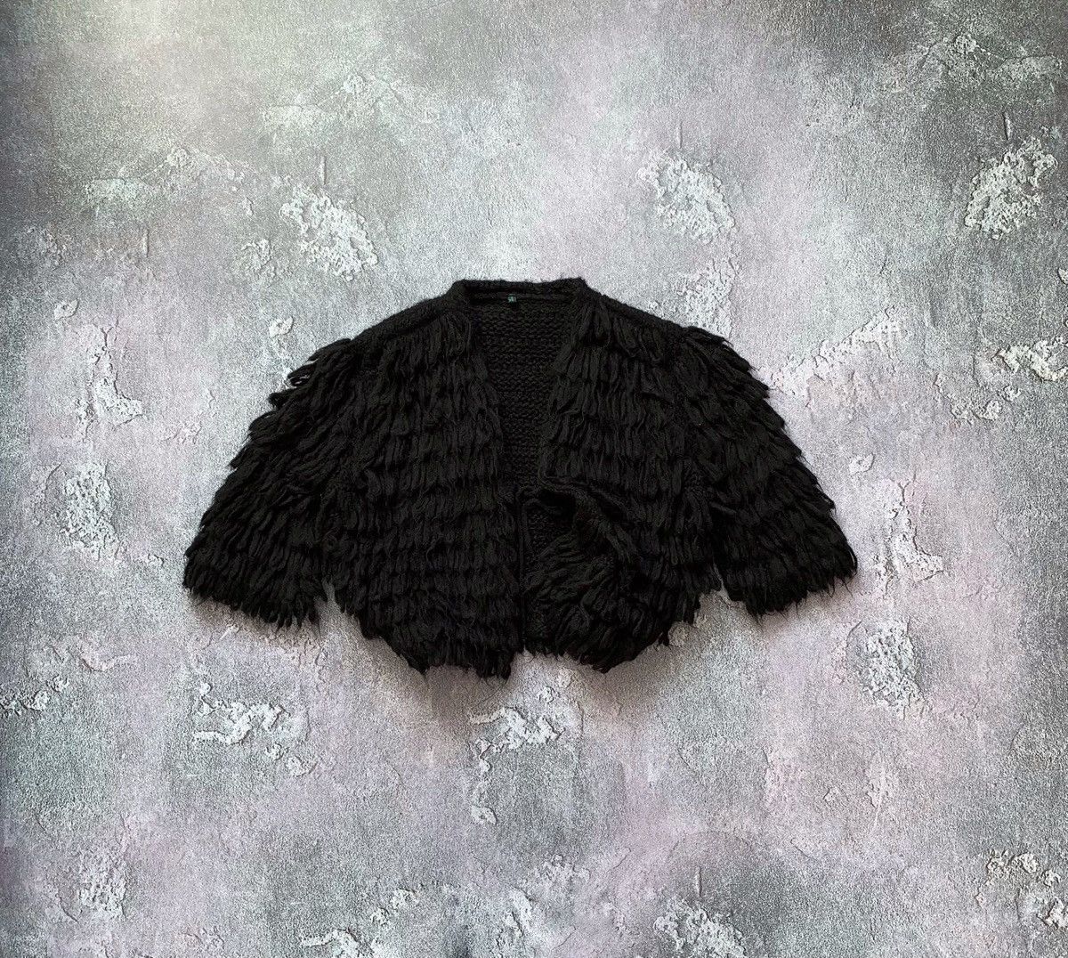 Hairy cardigan mohair shaggy fluffy fuzzy teddy Japanese