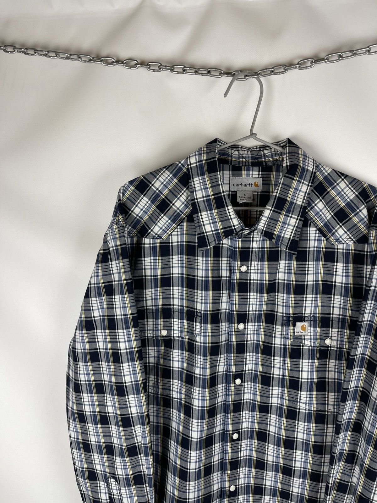 Carhartt Carhartt vintage overshirt checkered flannel logo 2010 Size US L / EU 52-54 / 3 - 3 Thumbnail