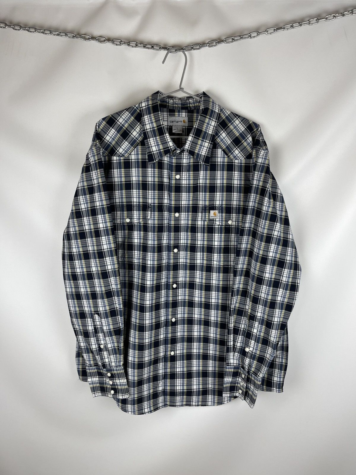 Carhartt Carhartt vintage overshirt checkered flannel logo 2010 Size US L / EU 52-54 / 3 - 2 Thumbnail