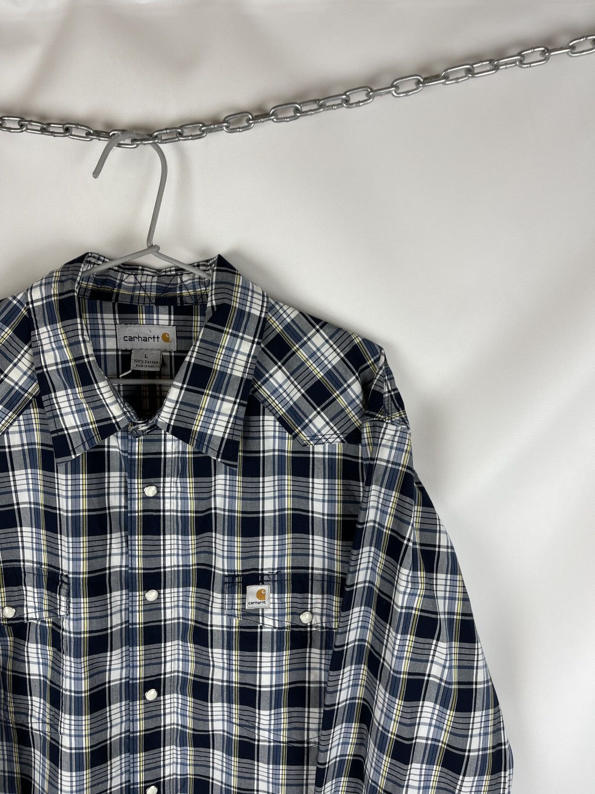Carhartt Carhartt vintage overshirt checkered flannel logo 2010 Size US L / EU 52-54 / 3 - 4 Thumbnail
