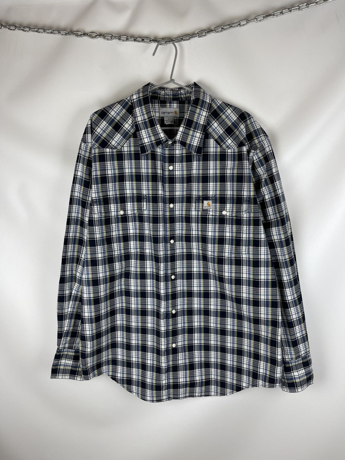 Carhartt Carhartt vintage overshirt checkered flannel logo 2010 Size US L / EU 52-54 / 3 - 12 Thumbnail