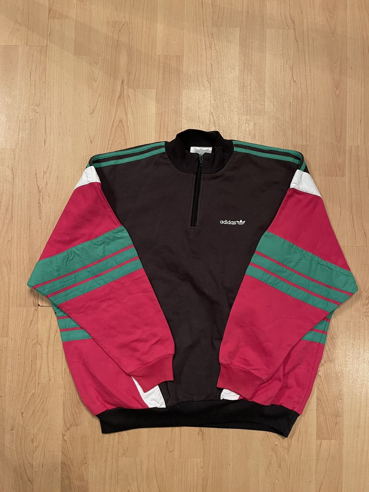 Adidas × Vintage Adidas vintage 80s striped zip sweatshirt Size US M / EU 48-50 / 2 - 1 Thumbnail