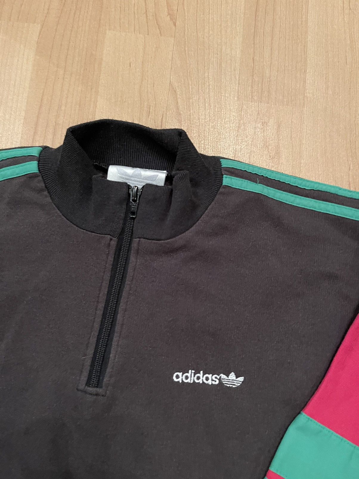 Adidas × Vintage Adidas vintage 80s striped zip sweatshirt Size US M / EU 48-50 / 2 - 3 Thumbnail