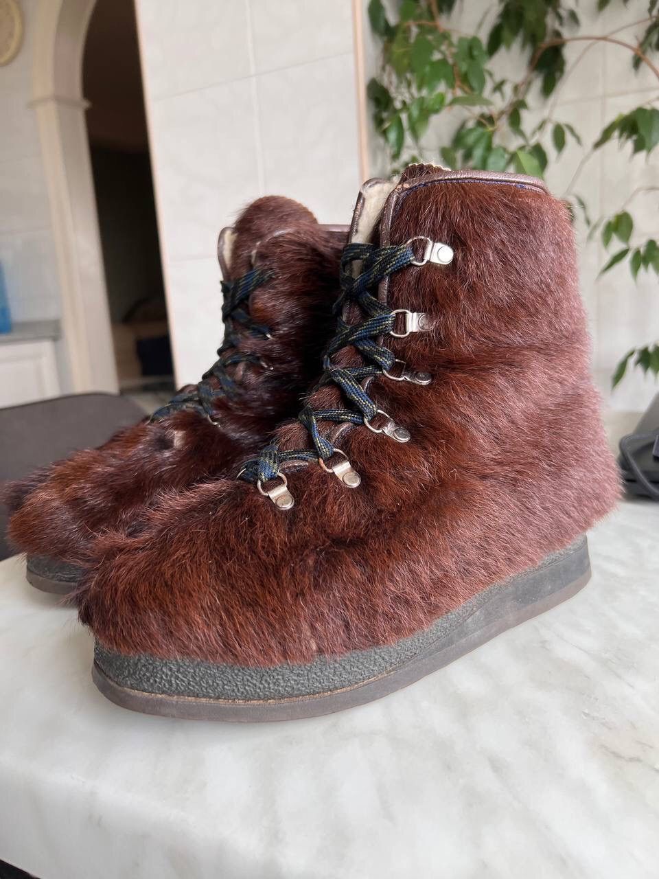Japanese Brand × Playboi Carti Brown Real Fur Boots Y2K Streetwear Futuristic Boots Japan Size US 7.5 / EU 40-41 - 1 Thumbnail