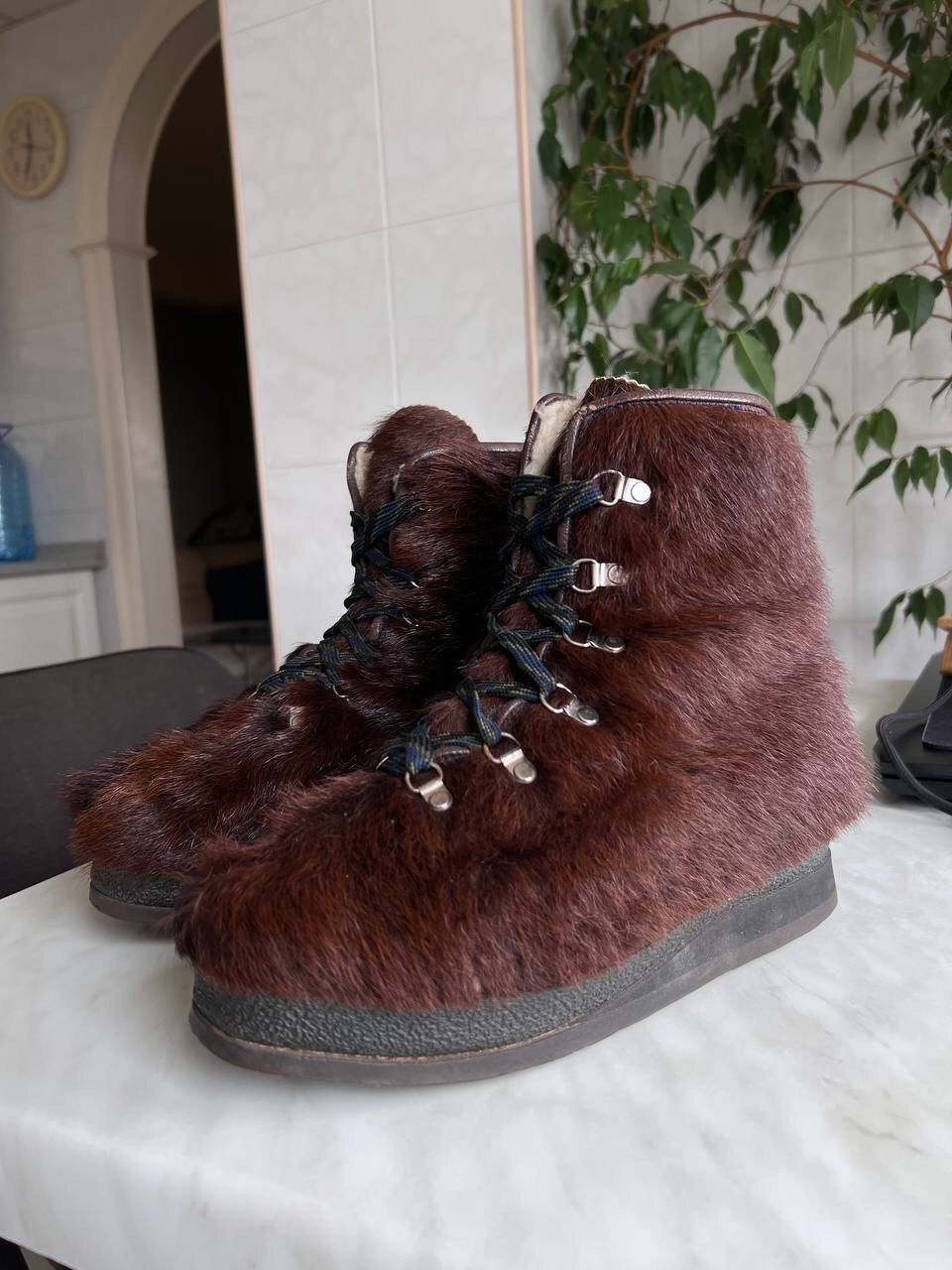 Japanese Brand × Playboi Carti Brown Real Fur Boots Y2K Streetwear Futuristic Boots Japan Size US 7.5 / EU 40-41 - 2 Thumbnail