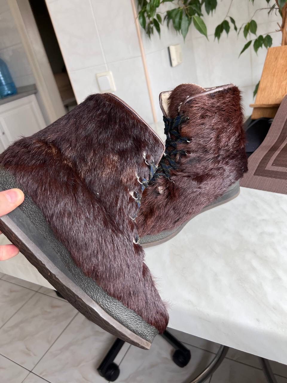Japanese Brand × Playboi Carti Brown Real Fur Boots Y2K Streetwear Futuristic Boots Japan Size US 7.5 / EU 40-41 - 6 Thumbnail