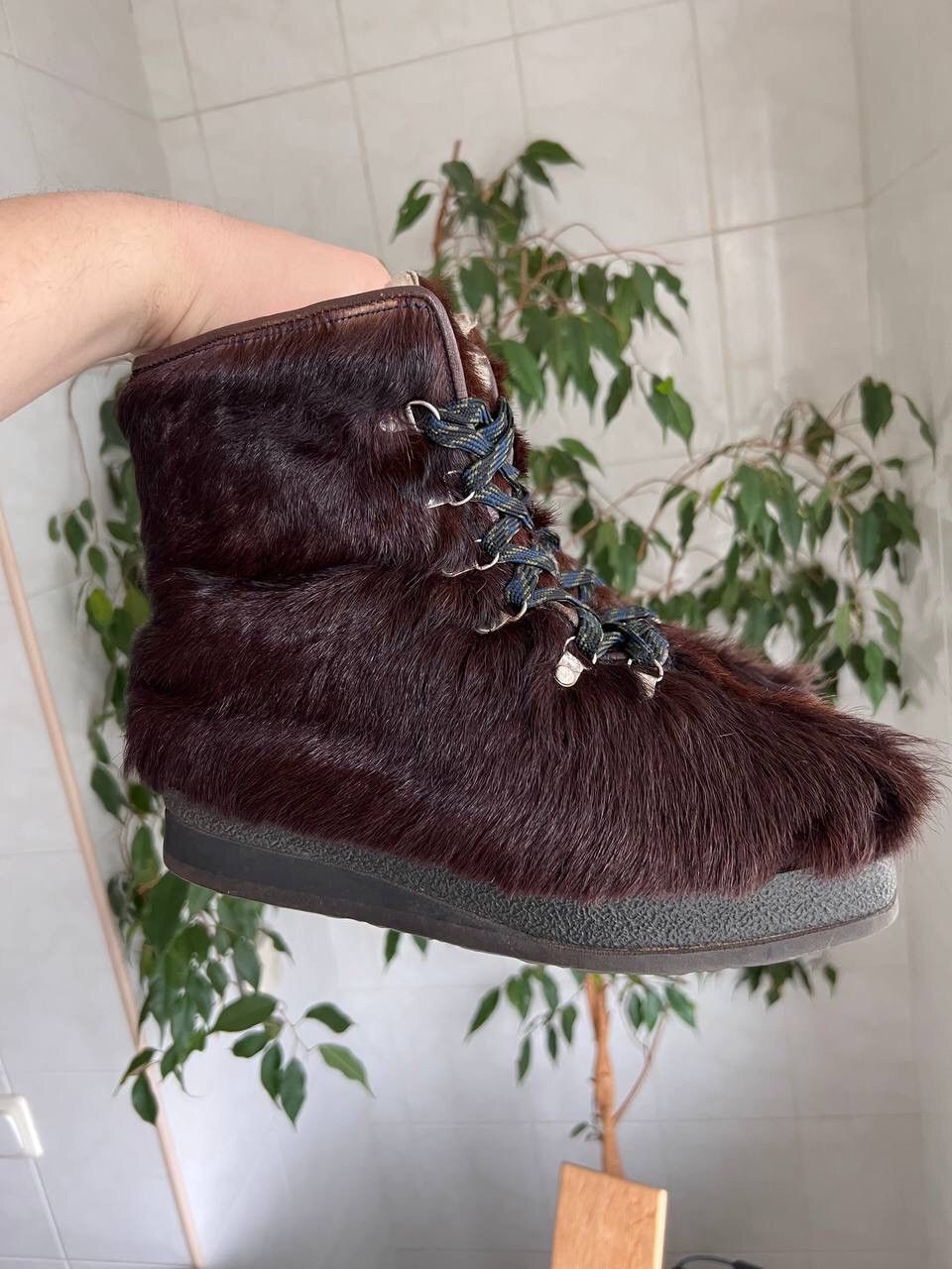 Japanese Brand × Playboi Carti Brown Real Fur Boots Y2K Streetwear Futuristic Boots Japan Size US 7.5 / EU 40-41 - 7 Thumbnail