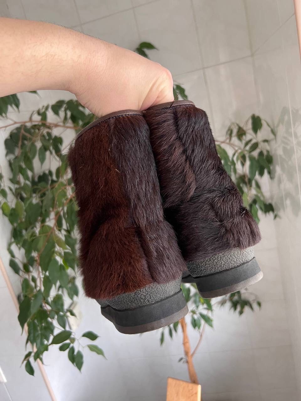 Japanese Brand × Playboi Carti Brown Real Fur Boots Y2K Streetwear Futuristic Boots Japan Size US 7.5 / EU 40-41 - 8 Thumbnail