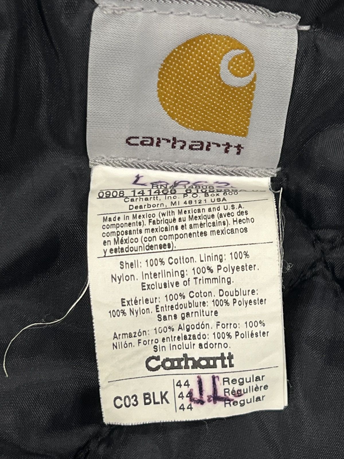 Carhartt Vintage Carhartt C03 BLK Arctic Trad Quilt Lined Jacket Size US L / EU 52-54 / 3 - 6 Thumbnail