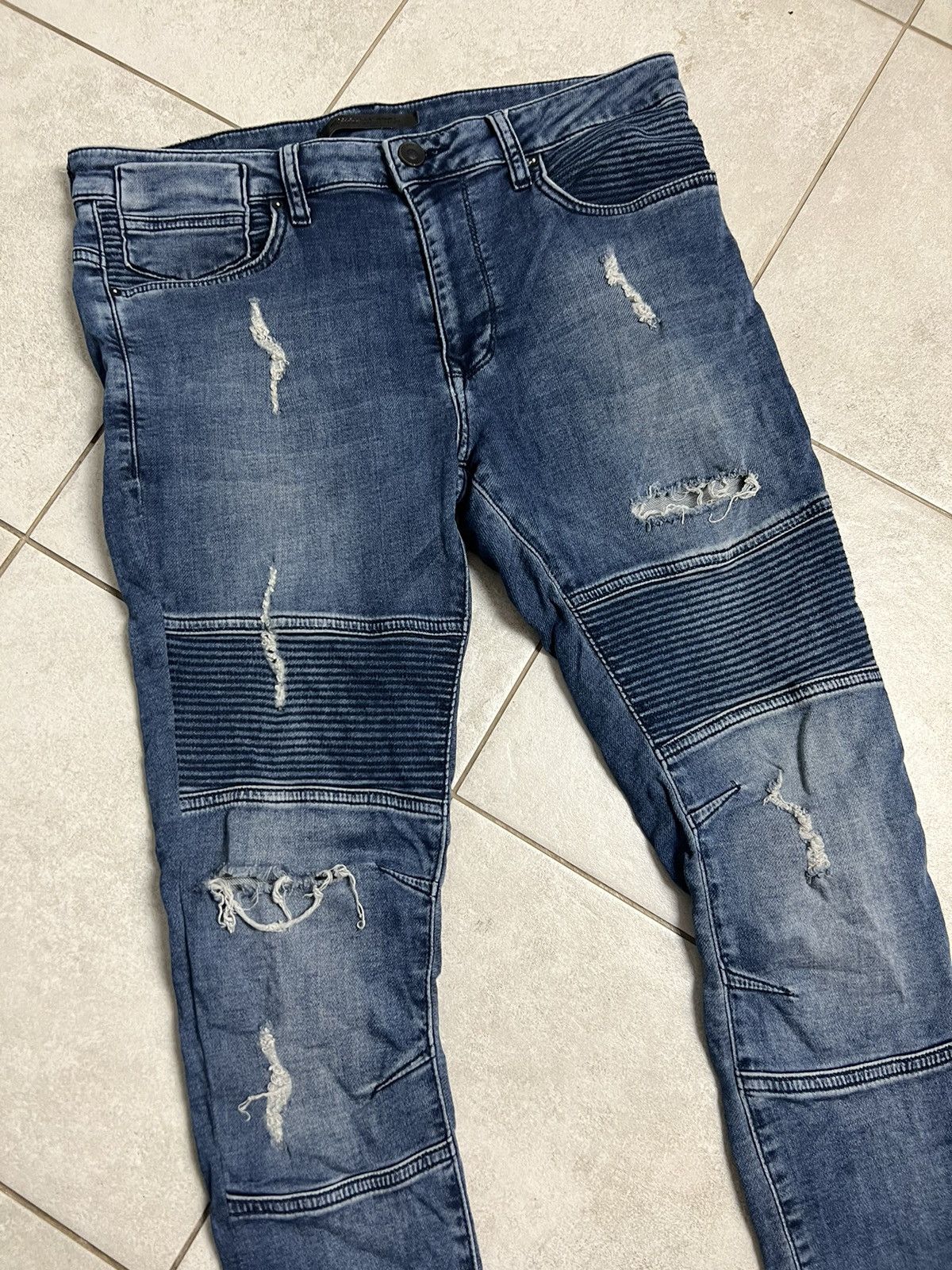 Designer Ashes To Dust 34 Biker Cargo Hype Pant Streetwear Rare Size US 34 / EU 50 - 2 Thumbnail