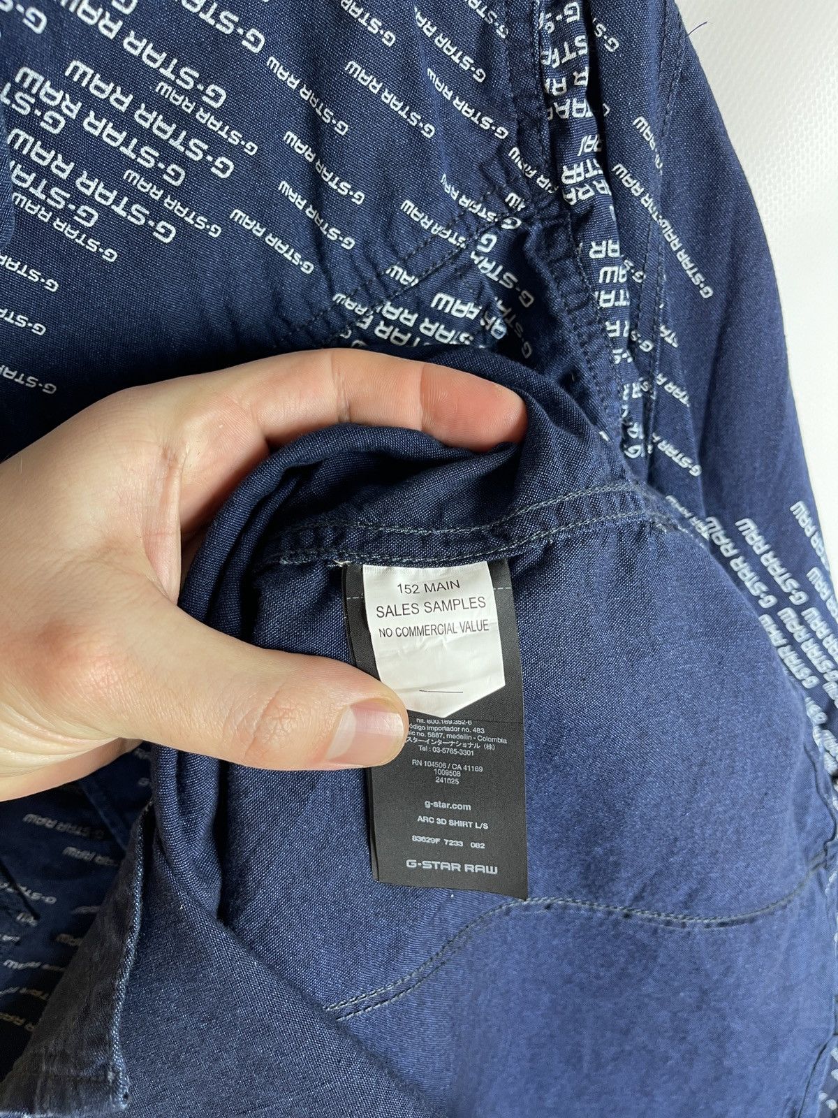 G-Star G-Star Raw Sample blue denim monogram Arc 3D shirt L/s Size US M / EU 48-50 / 2 - 11 Thumbnail