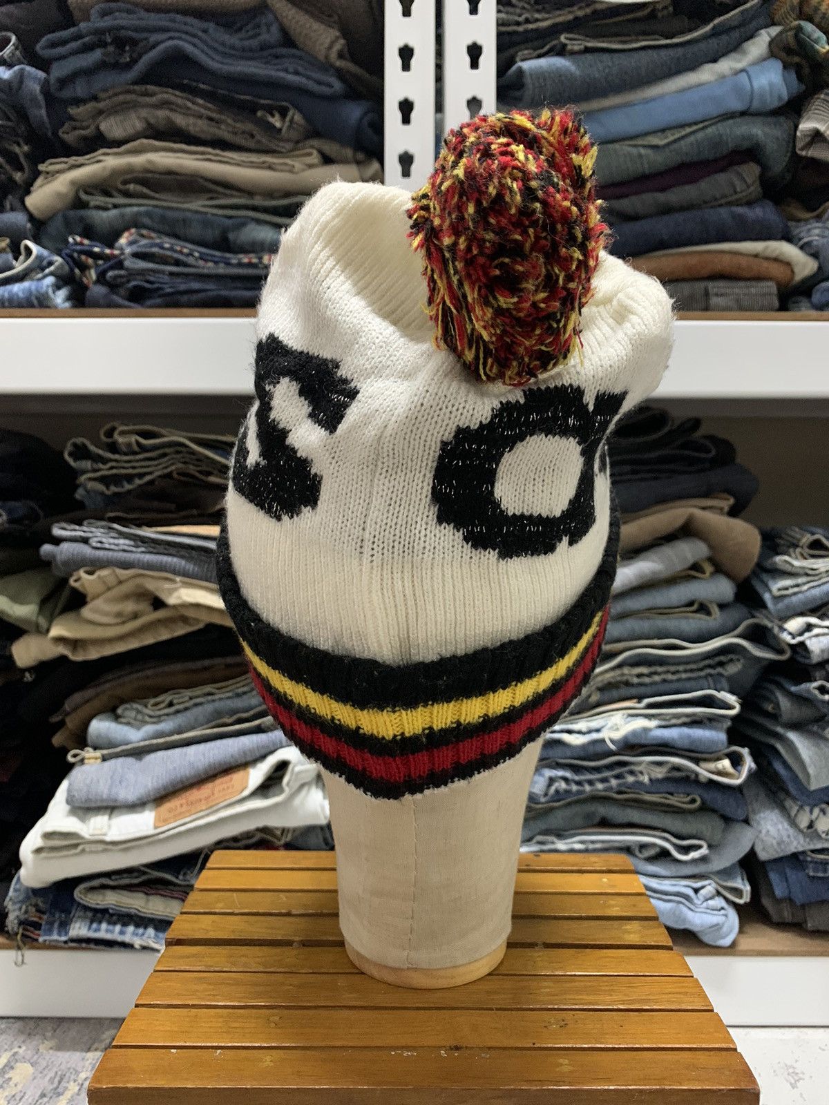 Vintage Vintage Adidas Spell Out Beanie Hat Size ONE SIZE - 3 Thumbnail