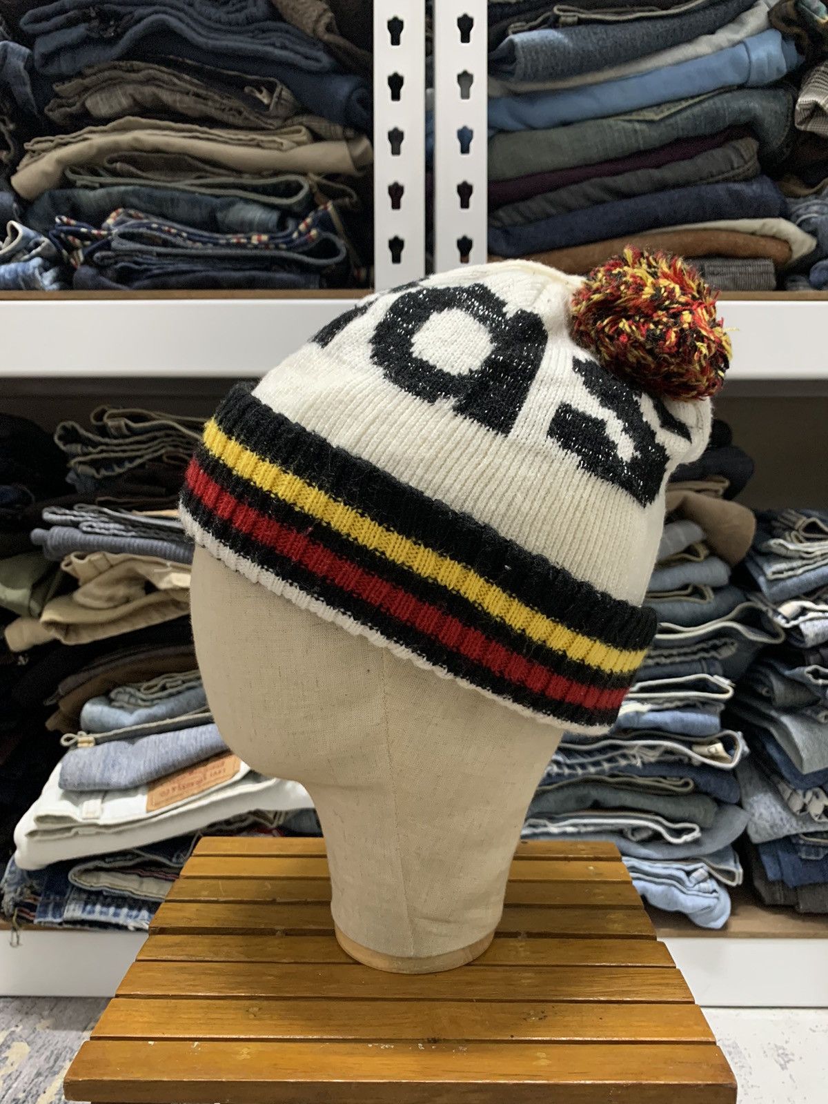 Vintage Vintage Adidas Spell Out Beanie Hat Size ONE SIZE - 2 Thumbnail