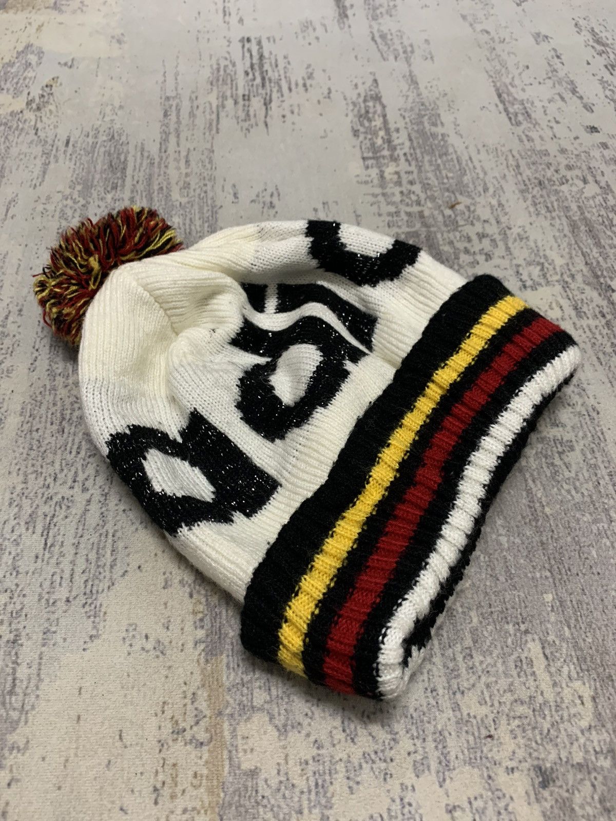 Vintage Vintage Adidas Spell Out Beanie Hat Size ONE SIZE - 6 Thumbnail